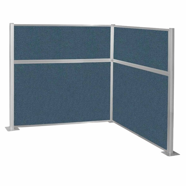 Pre-Configured Hush Panel Cubicle (L Shape) 6' x 6' Caribbean Fabric
